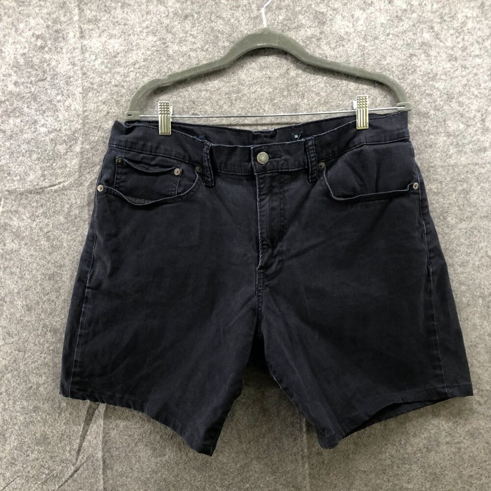 Lucky Brand 121 Slim Chino Shorts‎ Men 38 Navy 5 Pocket Belt Loop Cotton Blend